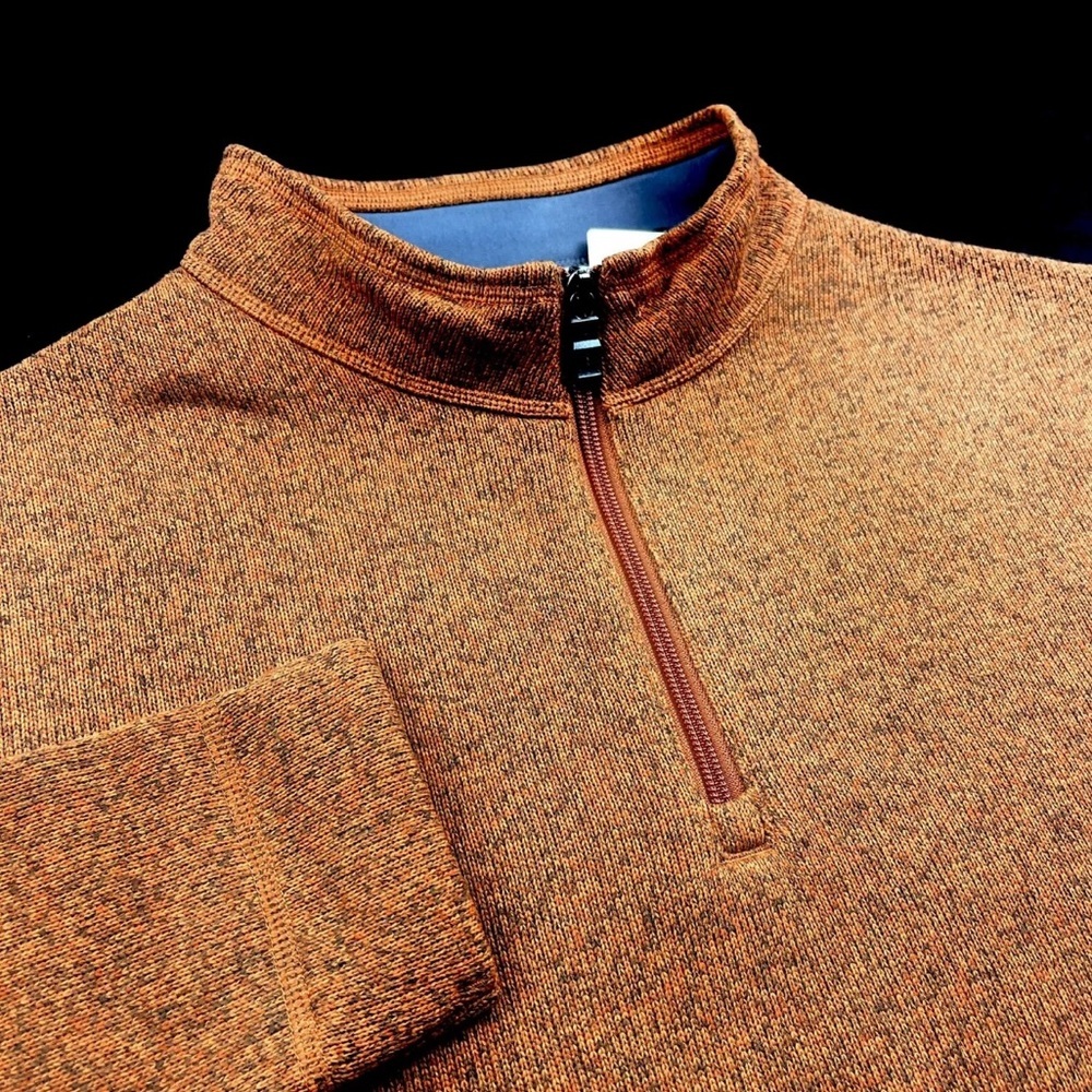 Peter Millar Crown Fleece Quarter Zip Pullover Sweater Squash Orange M $…